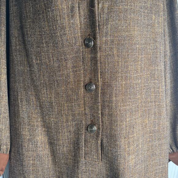 Vintage 1980 Brownstone Studio NY Shift Dress Velvet Collar Size 18P Lagenlook - Picture 5 of 10